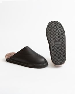 MANCHESTER Nappa Slippers, Black