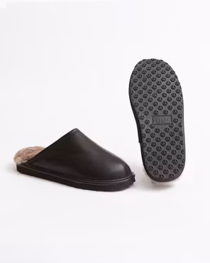 MANCHESTER Nappa Slippers, Black