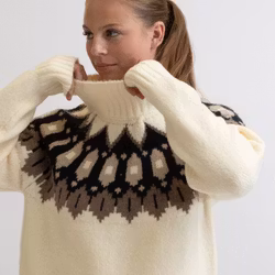 Stickad Tröja Heidi Dam - Creme