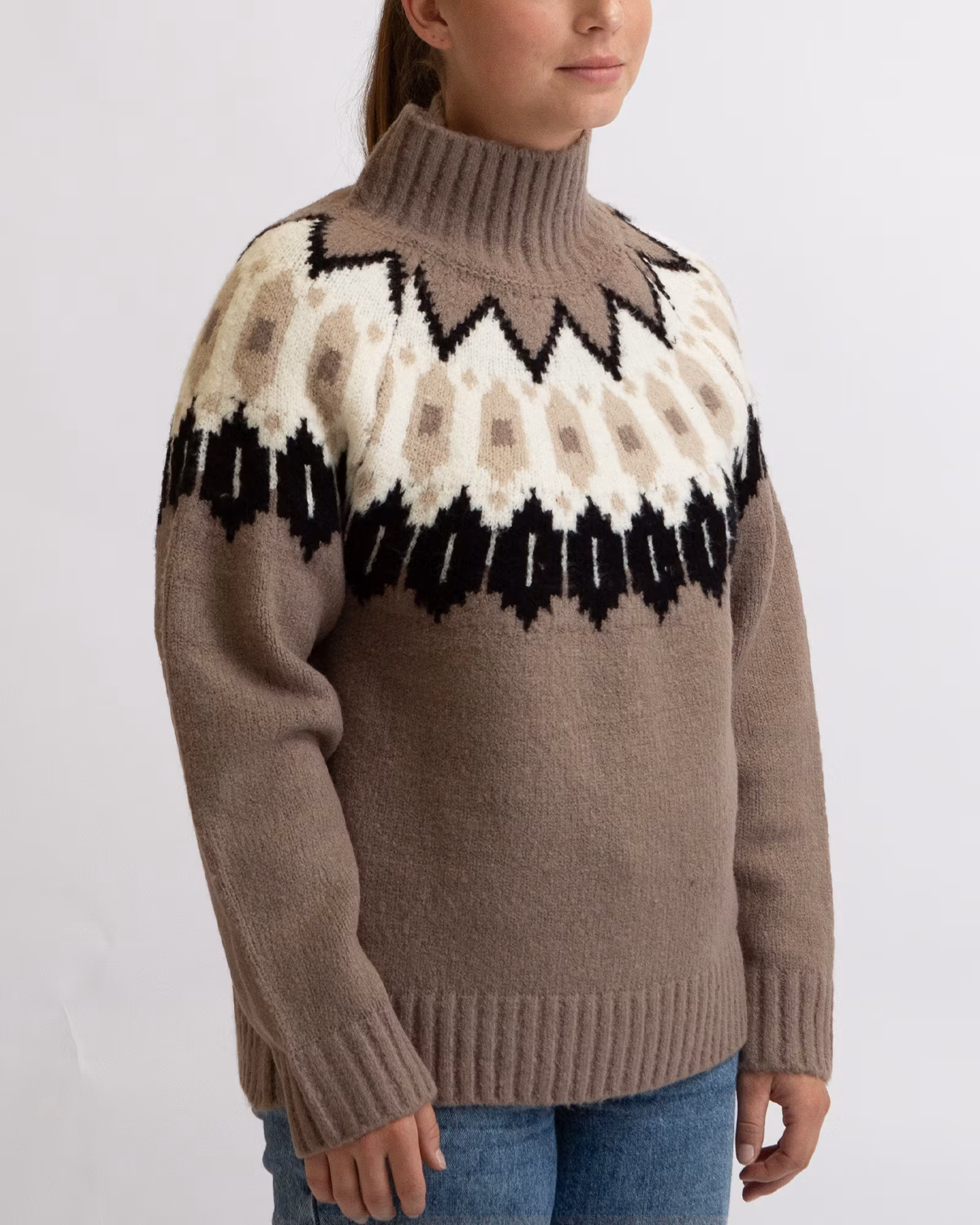 Stickad Tröja Heidi Dam, Walnut Comb
