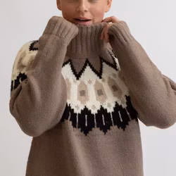 Stickad Tröja Heidi Dam - Walnut