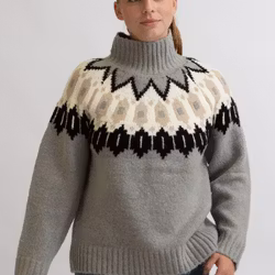 Stickad Tröja Heidi Dam - Grey