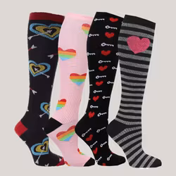 4-Pack INLOVE-Mönstrade  Stödstrumpor 11-14 mmHg