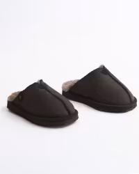 ÅBO Fårskinnstofflor från Axelda, Black/Stone