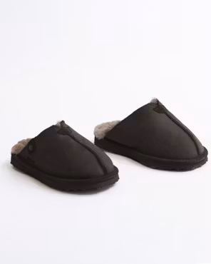 ÅBO Fårskinnstofflor från Axelda, Black/Stone