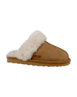 NANCY Fårskinn Slippers, Chestnut/Creme