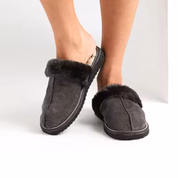 Fårskinn Slippers FJÄLL, Antracit