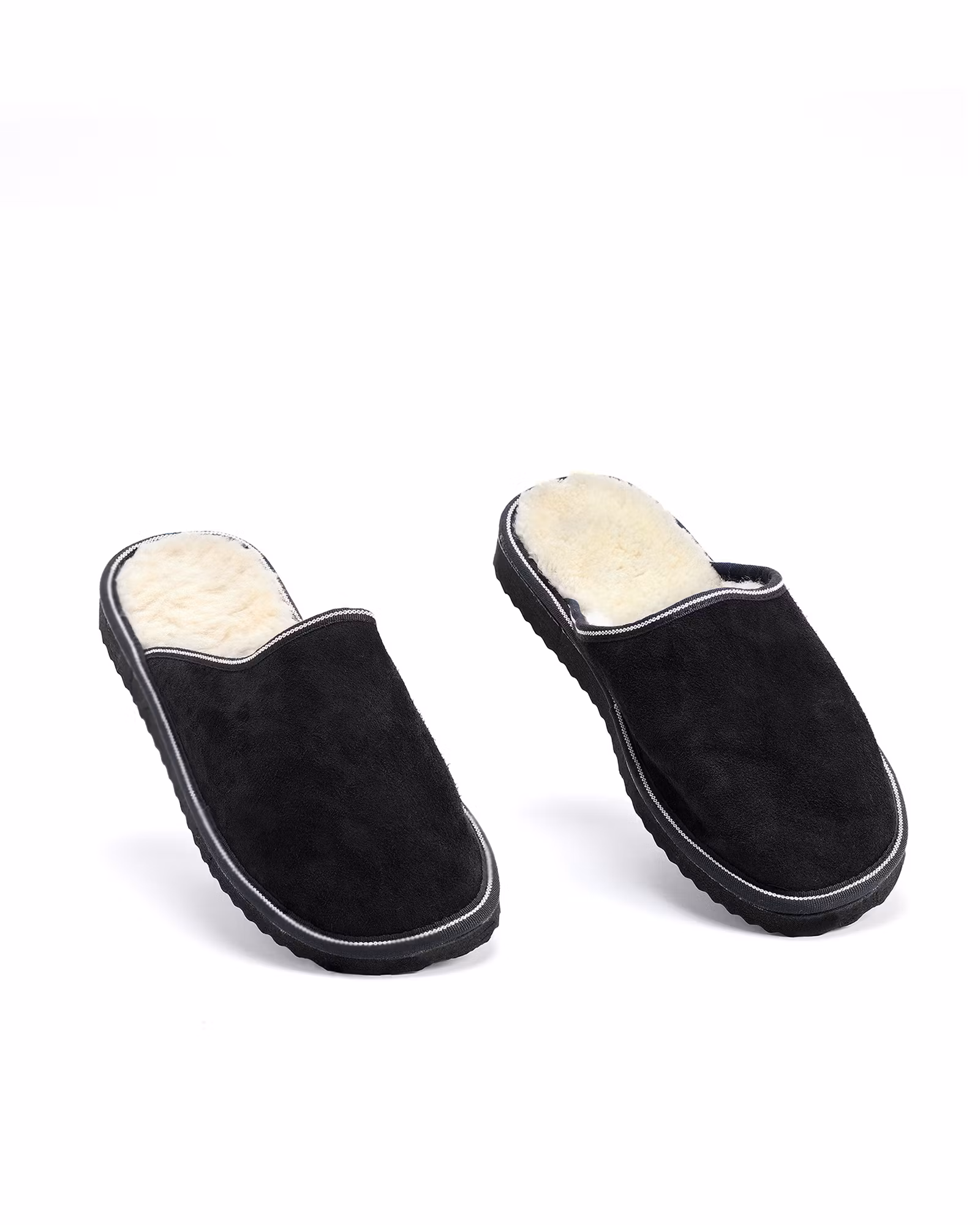SÄLEN Fårskinn Slippers, Svart