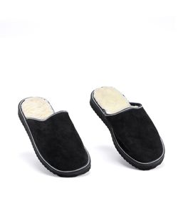 SÄLEN Fårskinn Slippers, Svart
