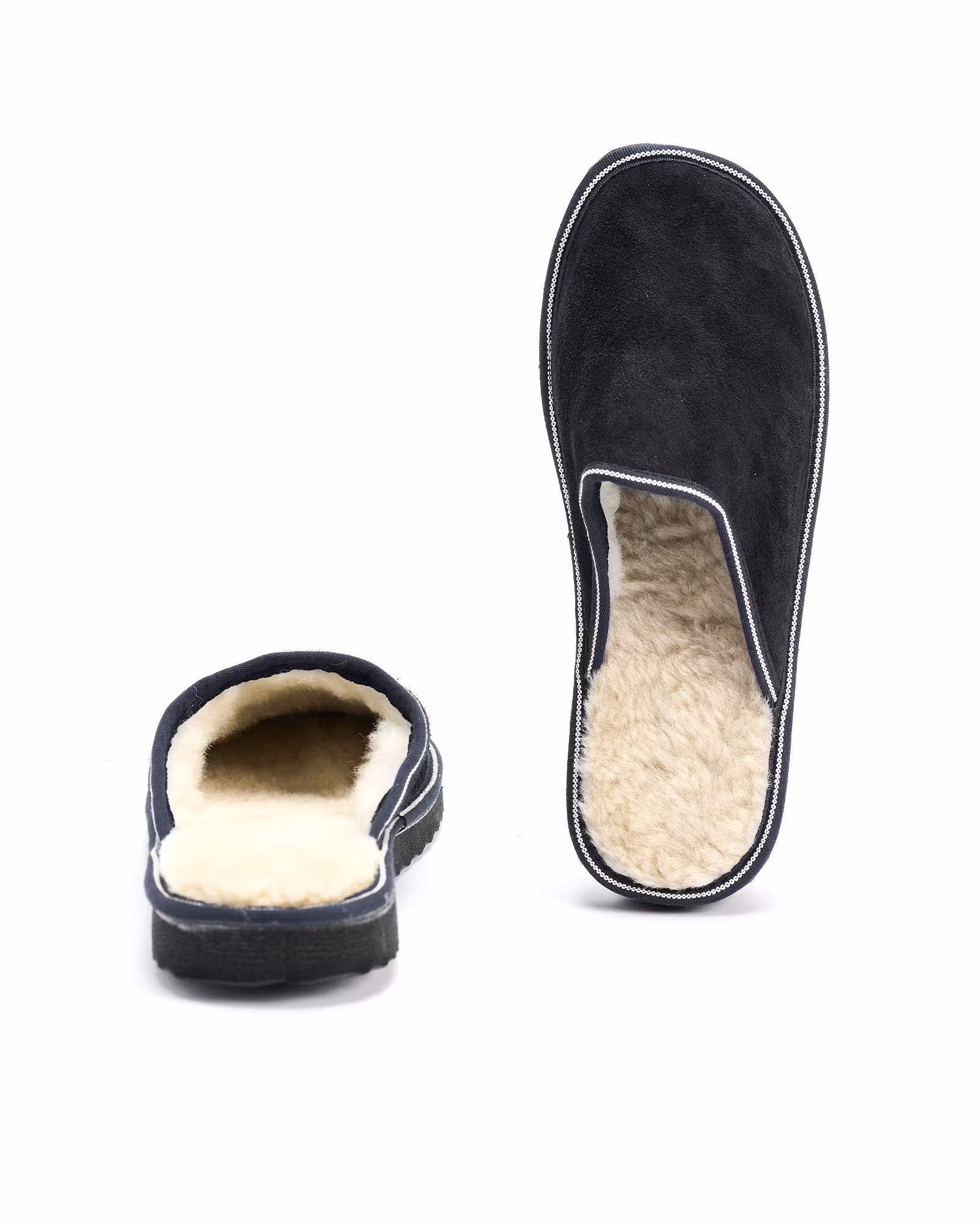SÄLEN Fårskinn Slippers, Svart