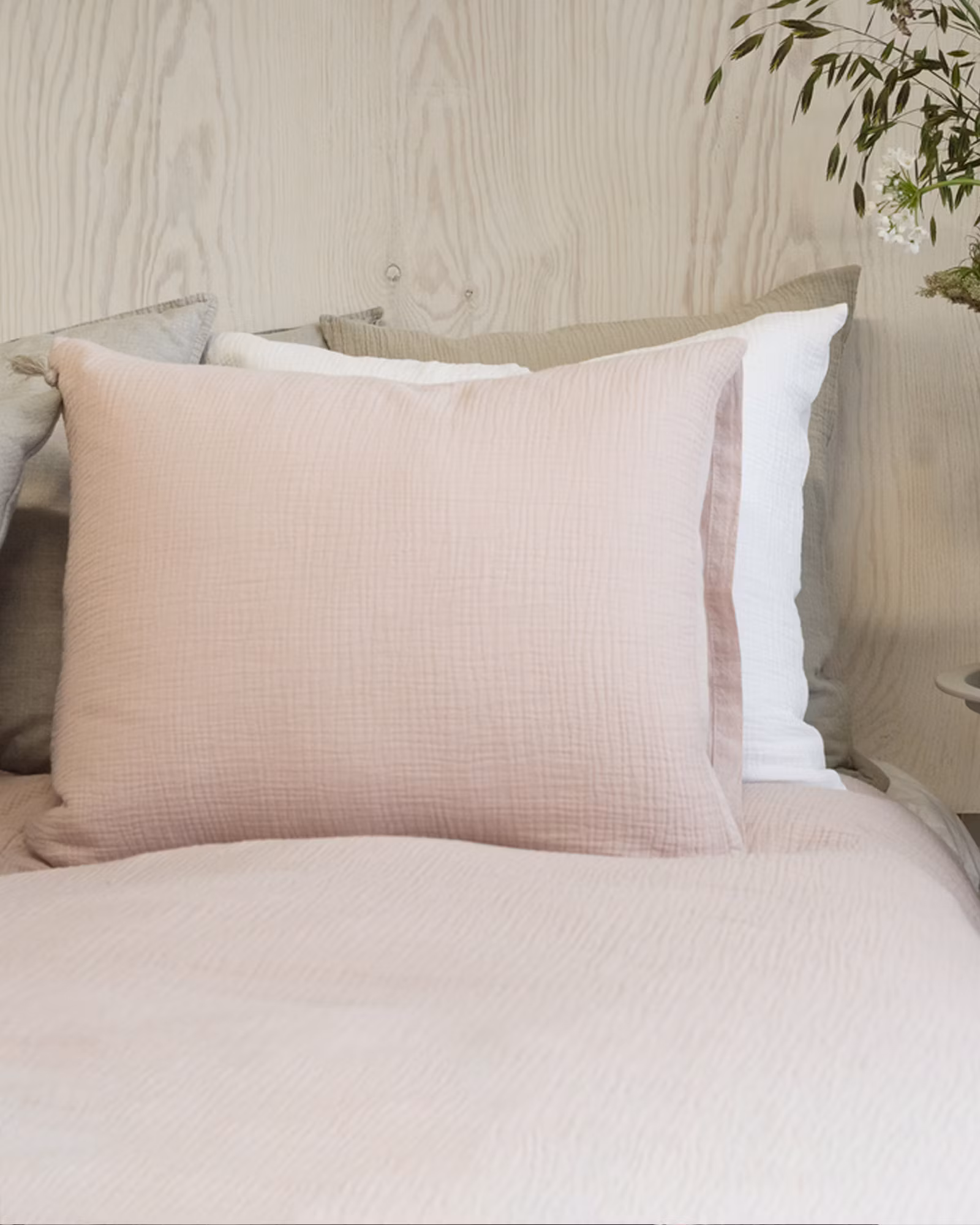 Påslakanset i Mjuk Bomullsmuslin, Puder Rosa