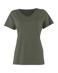 Tränings T-shirt V-neck Dam, Green Khaki