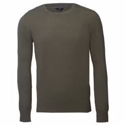 Tröja Tunnstickad Cotton Herr, Olive