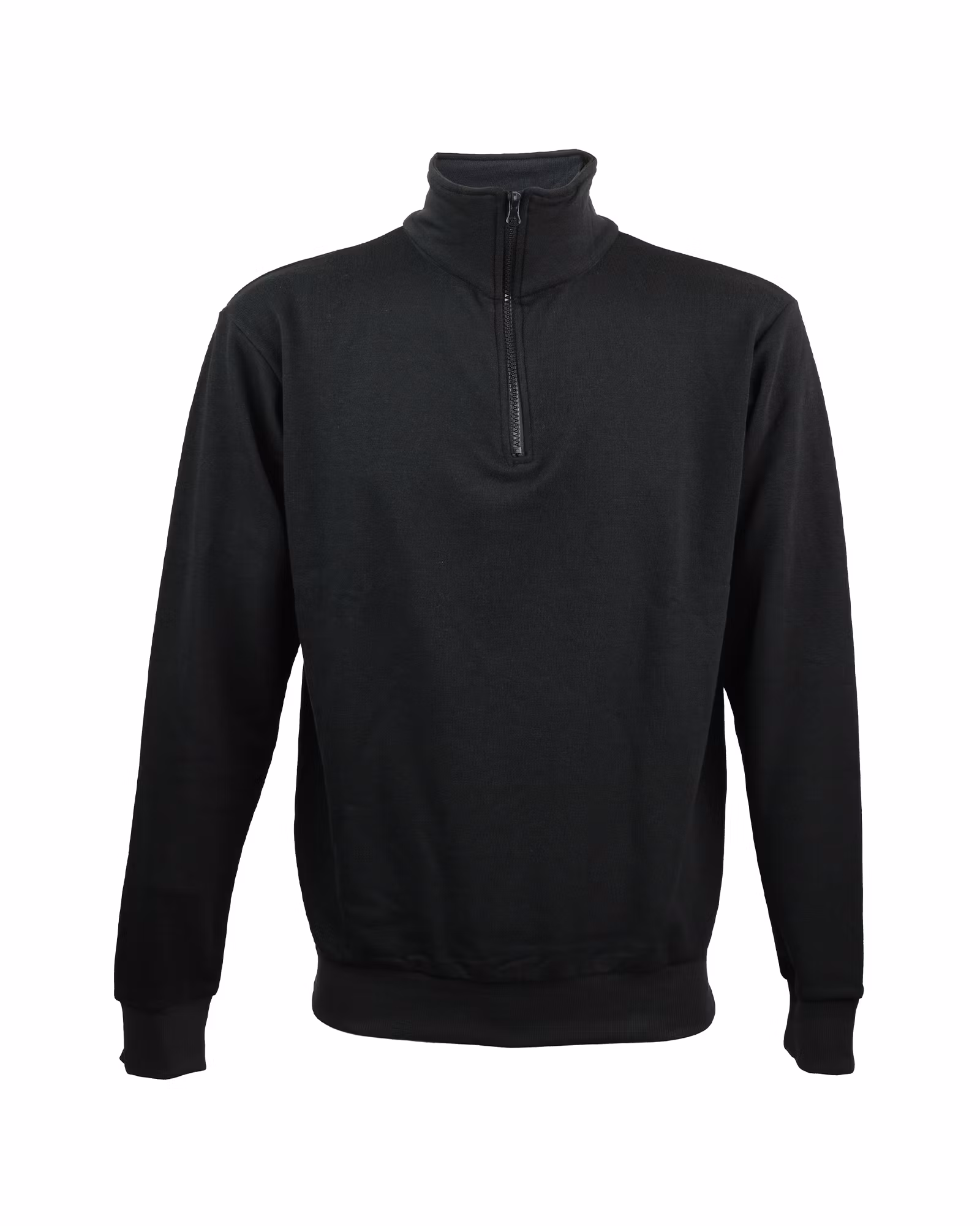 Tröja Halv-zip Herr Svart (S - 5XL)