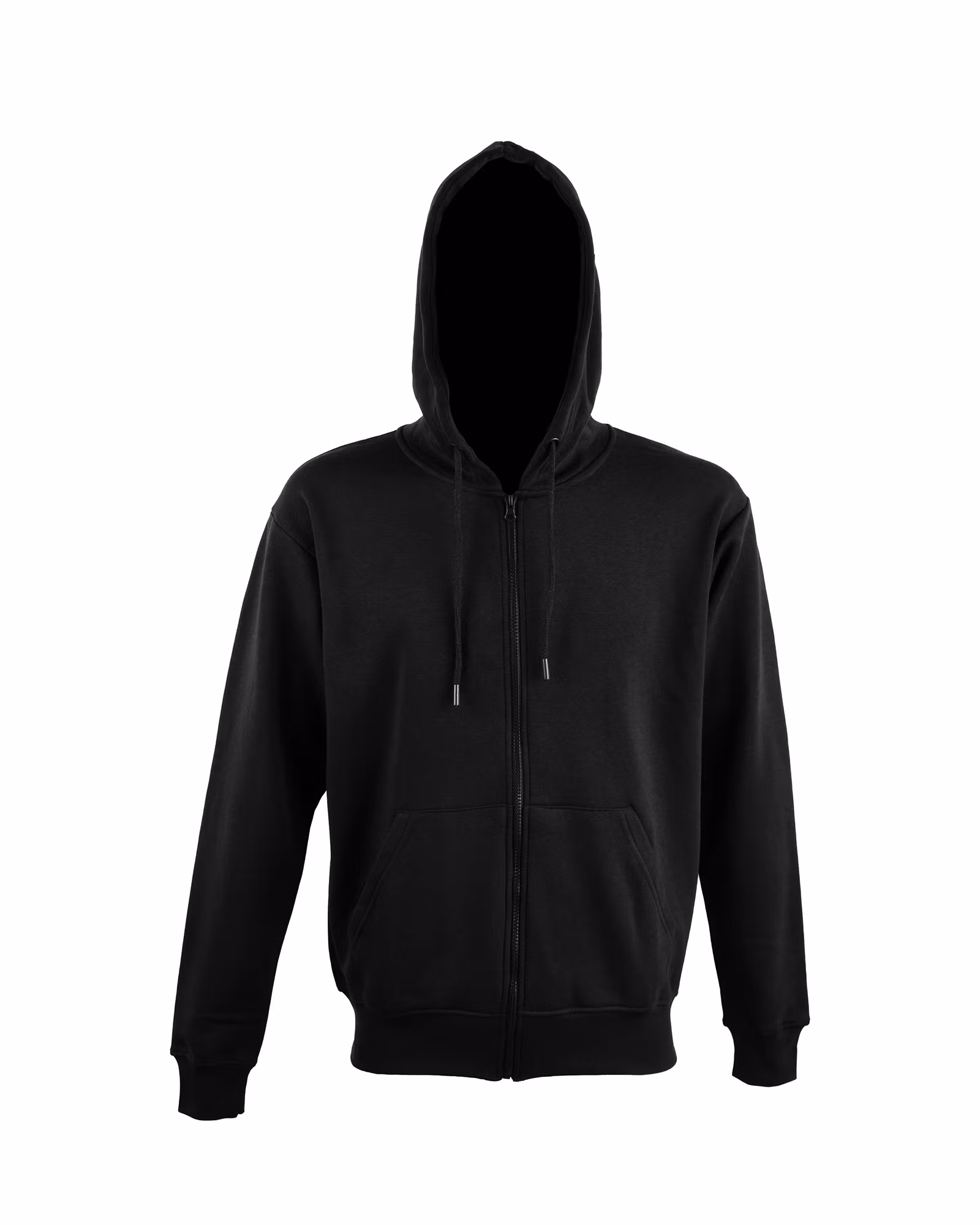 Hoodie med zip Herr Black