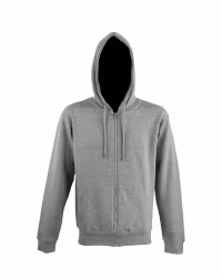 Hoodie med zip Herr Mel.Grey
