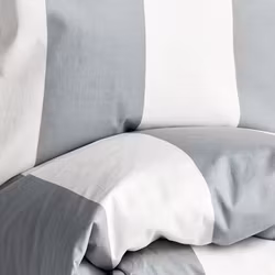 4-Dels Bäddest i Bomull - Bredrandig Grå