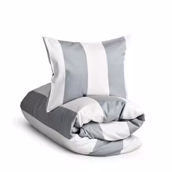 4-Dels Bäddest i Bomull - Bredrandig Grå