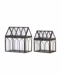 Drivhus/Växthus Rostbrun Set av 2st