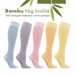 Pastell Ribb Stödstrumpor Breda Vader, 15-21 mmHg 5-Pack