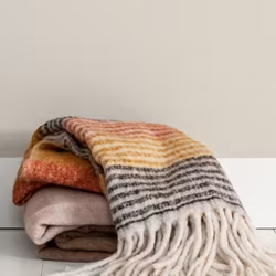 Ullpläd Multi-Randig B130xL170cm