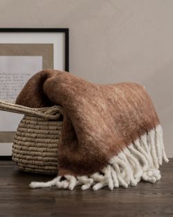 Ullpläd Mid Brown B130xL170cm