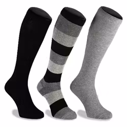 3-Pack Mix Blockstripe, Bomull Stödstrumpor 11-14 mmHg