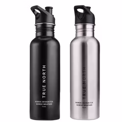 Vattenflaska 0,75L, Svart eller Silver