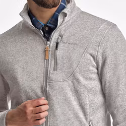 Flatfleece Tröja Herr – Ljusgrå Melange (Stora storlekar 3XL–4XL)