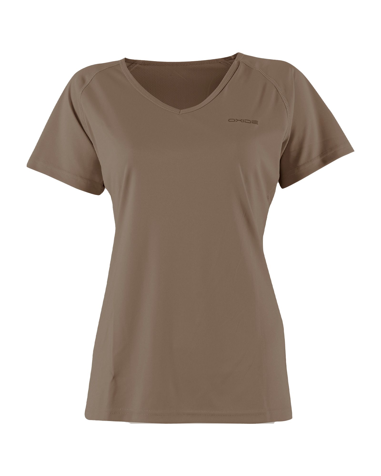 Tränings T-shirt V-neck – Dam Mocca