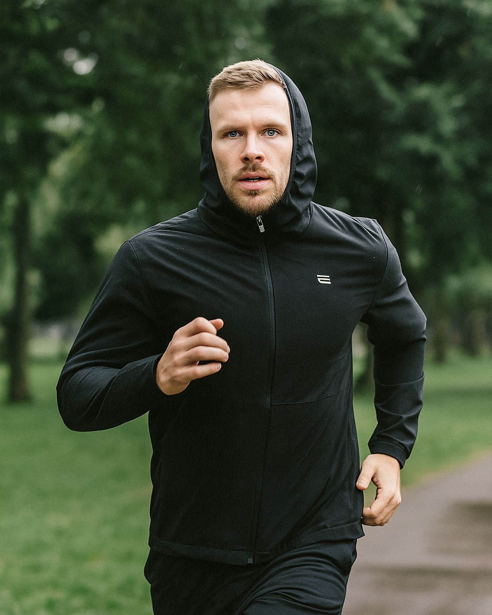 Pro Light Weight Wind Hood Jacket Herr – Svart | Oxide Sportswear