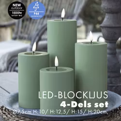 Utomhus LED-Ljuspaket Ø 7,5cm - Grön