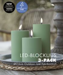 Utomhus LED-Ljuspaket Ø 7,5cm - Grön