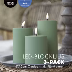 Utomhus LED-Ljuspaket Ø 7,5cm - Grön