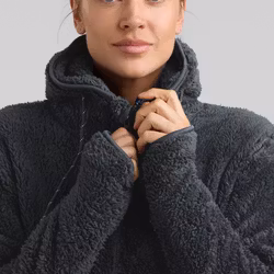 Softpile Fleece Hoodie Dam - Mörkgrå