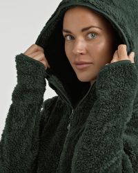 Softpile Fleece Hoodie Dam - Mörkgrön