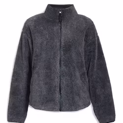 Softpile Jacka - Loose Fit, Dam - Black Melange