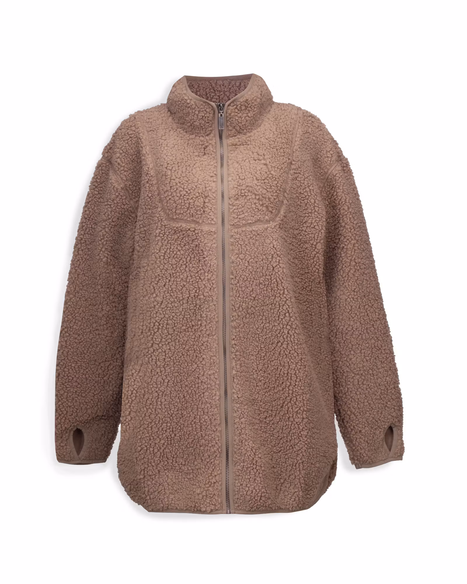 Long jacket Teddy Pile Dam, Walnut