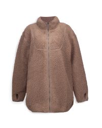 Long jacket Teddy Pile Dam, Walnut