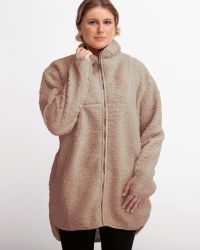Long jacket Teddy Pile Dam, Walnut