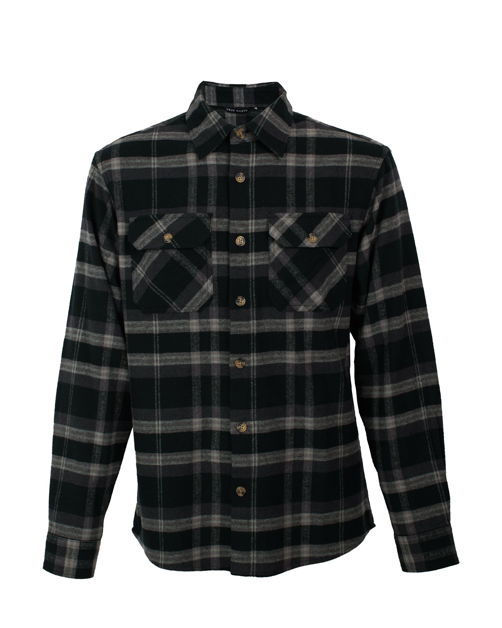 Skjorta Heavy Flanell Herr, Svart-Comb