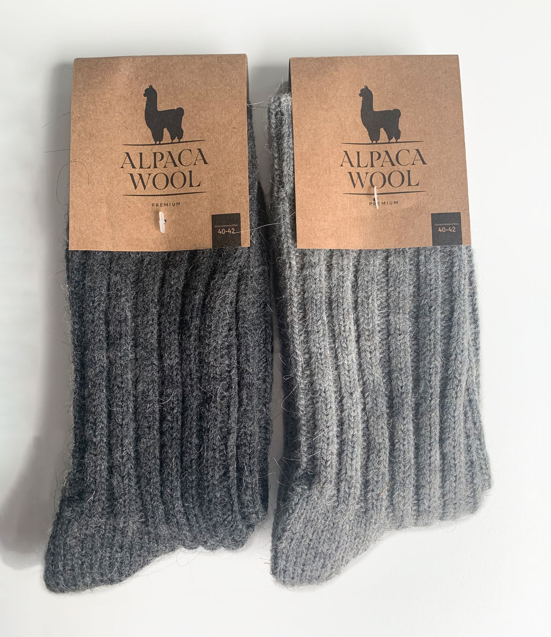 Alpaca/Merino Ullstrumpor, Grismedio-Antacit