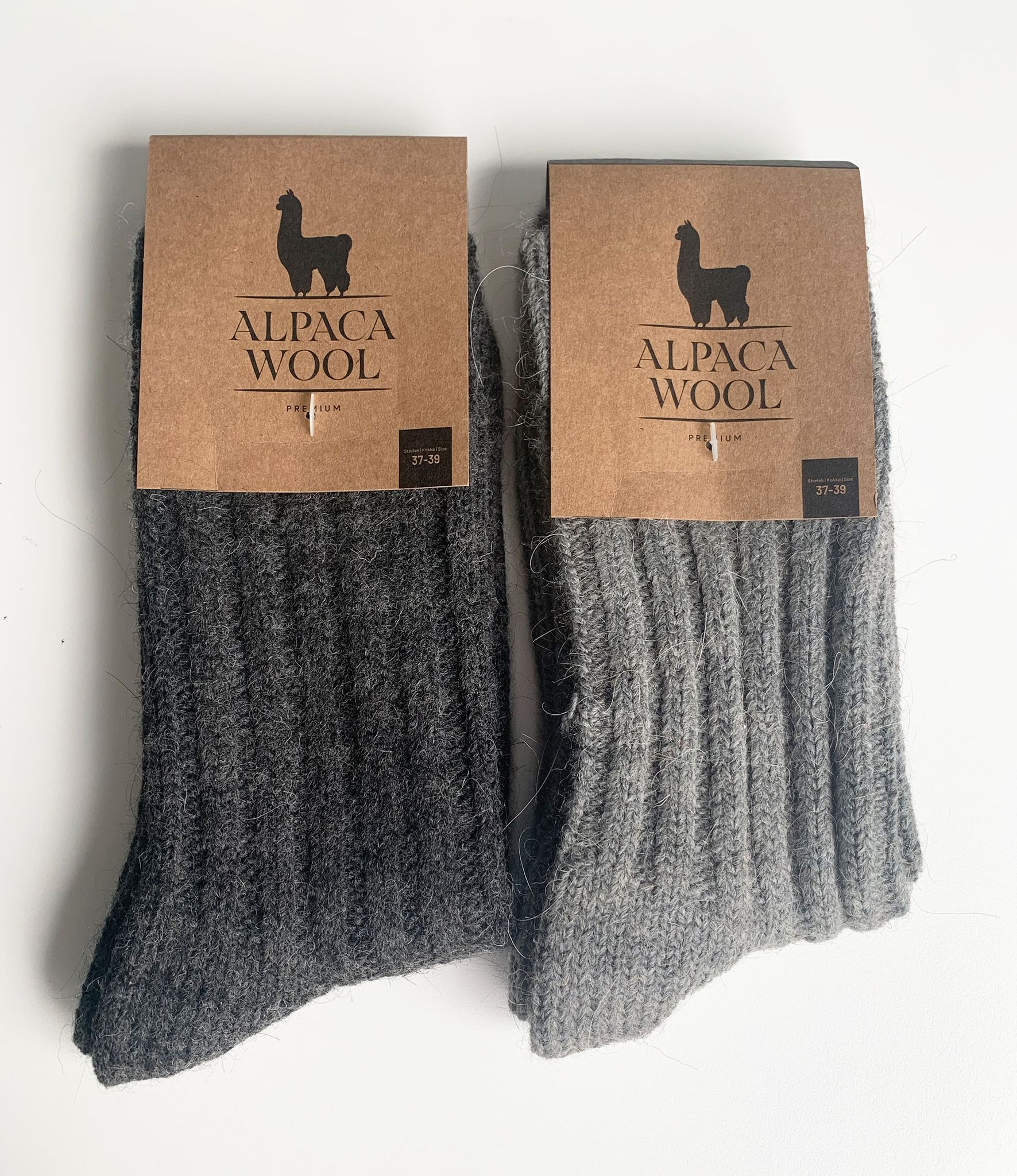 Alpaca/Merino Ullstrumpor, Grismedio-Antacit