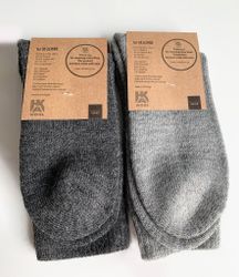 Alpackaull Frottéstickade Sockar, Ljusgrå-Antacit 2-Pack