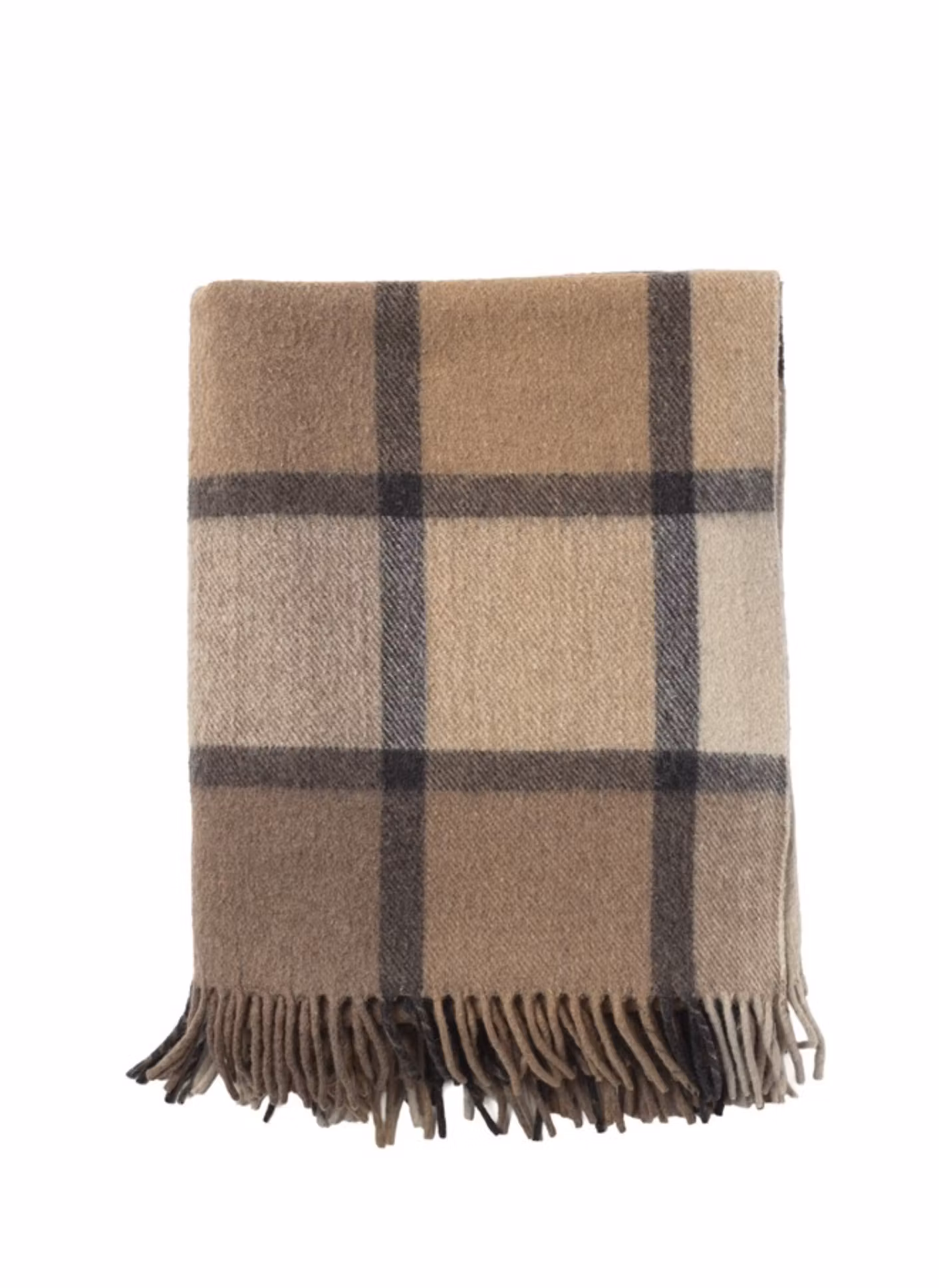 Pläd Tunn mjuk Rutvävd Klassiker i Beige/Brun