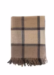 Pläd Tunn mjuk Rutvävd Klassiker i Beige/Brun