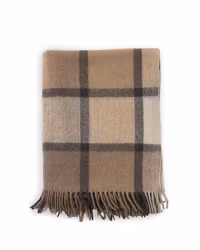 Ullpläd Glencheck Rut vävd 130 x 200cm - Beige/Brun