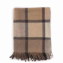 Ullpläd Glencheck Rut vävd 130 x 200cm - Beige/Brun