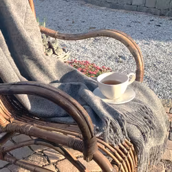 Tunn Ullpläd 130x170cm Naturgrå