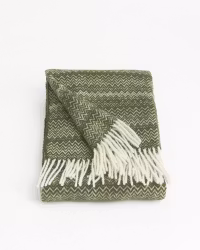 Ullpläd Woven 130x170cm, Green